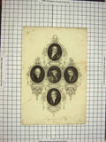 Original Old Antique Print C1790-C1900 Portrait Lawrence Reyns West Wilkie Shee