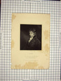 Original Old Antique Print C1790-C1900 Portrait Porson Engraving Holl 18th