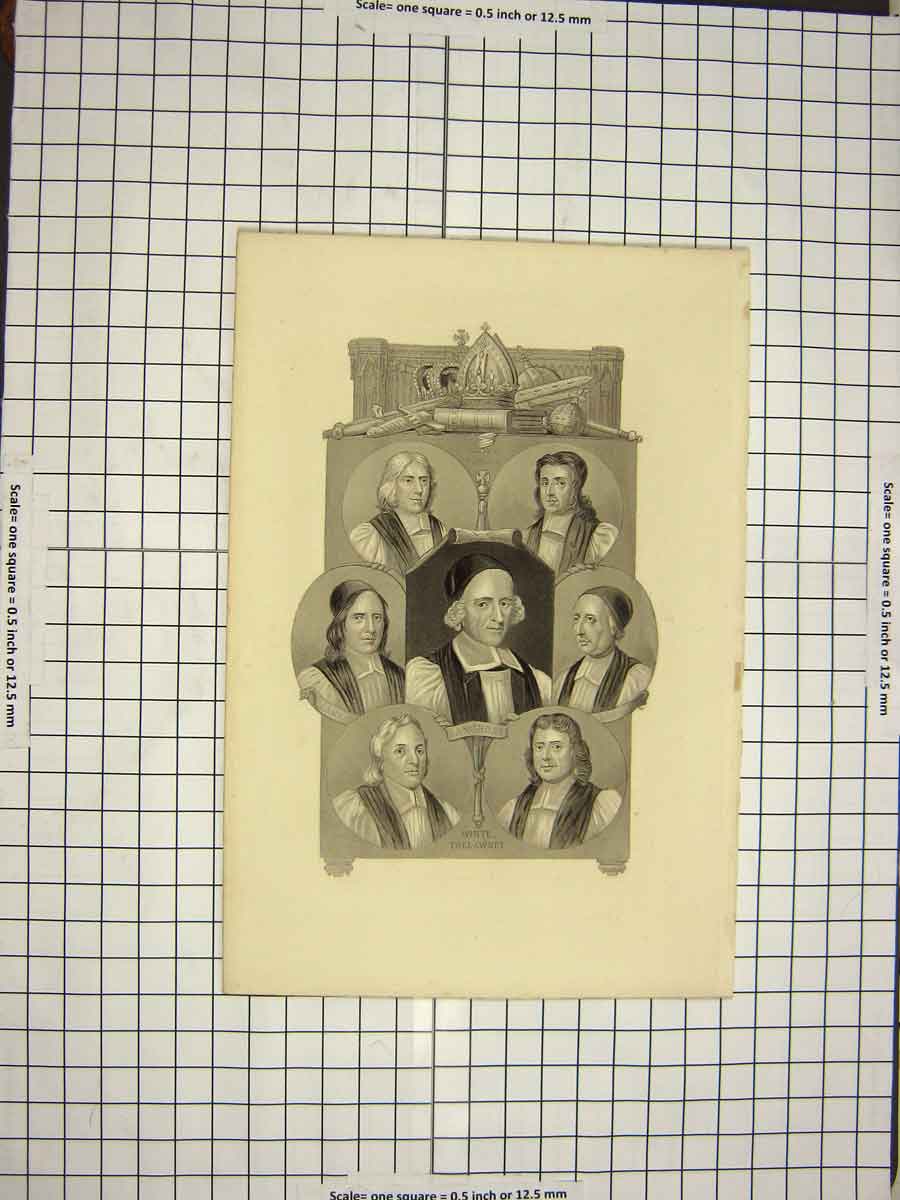 Old Antique Print C1790-C1900 Portrait Turner Trelawney Lake Sancroft Ken 18th