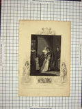 Old Antique Print C1790-C1900 Scene Lord William Russell Family Charles 18th