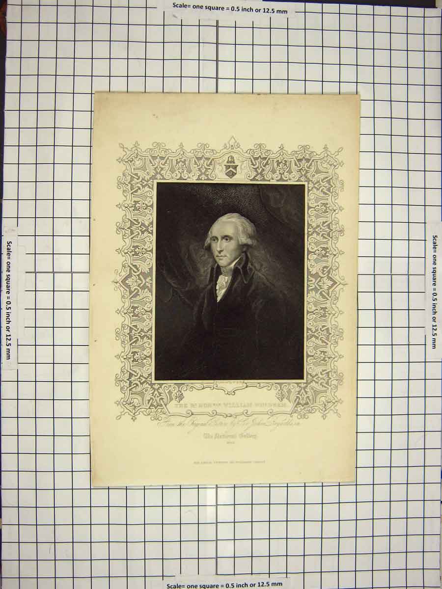 Original Old Antique Print C1790-C1900 Portrait William Windham Engraving 18th