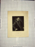 Original Old Antique Print C1790-C1900 Portrait Sir Nicholas Bacon Mote 18th