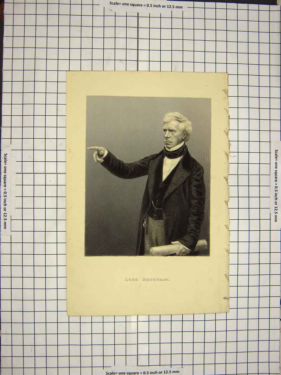 Original Old Antique Print C1790-C1900 Portrait Lord Brougham Engraving 18th