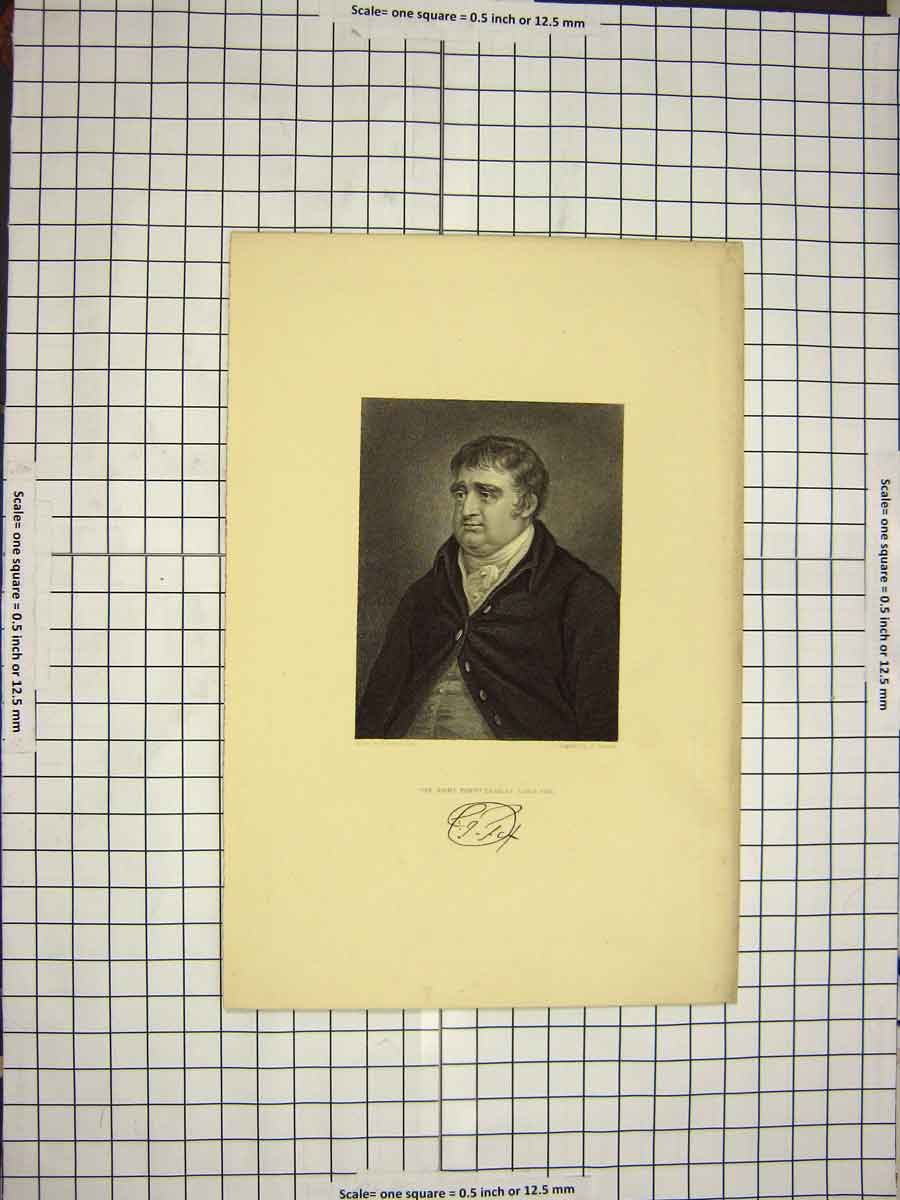 Original Old Antique Print C1790-C1900 Portrait Charles James Fox 18th Century