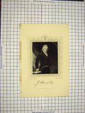 Original Old Antique Print C1790-C1900 Portrait Abernethy Engraving 18th