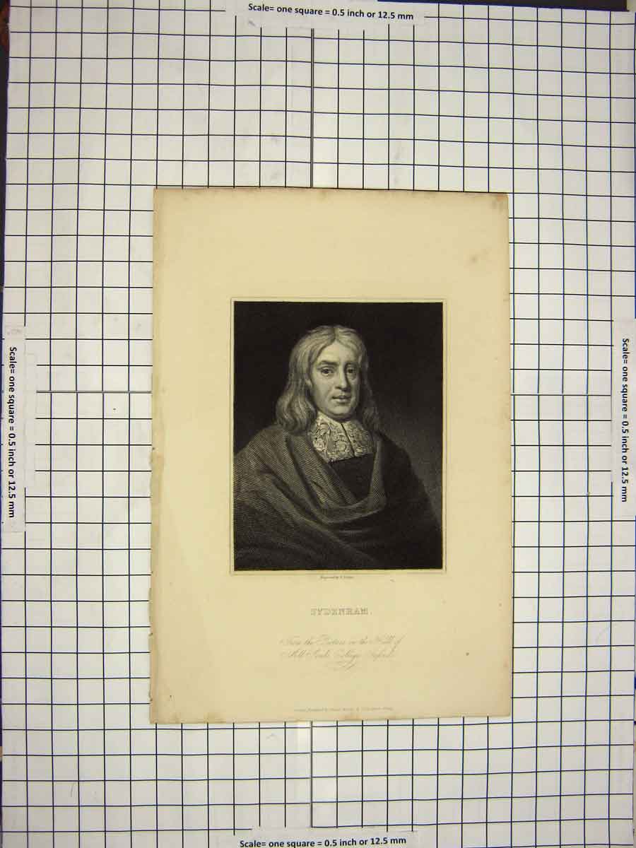 Original Old Antique Print C1790-C1900 Portrait Sydenham Engraving 18th Century