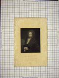 Original Old Antique Print C1790-C1900 Portrait Lord Chancellor Somers 18th