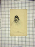 Original Old Antique Print C1790-C1900 Portrait Ward Engraving Smyth 18th