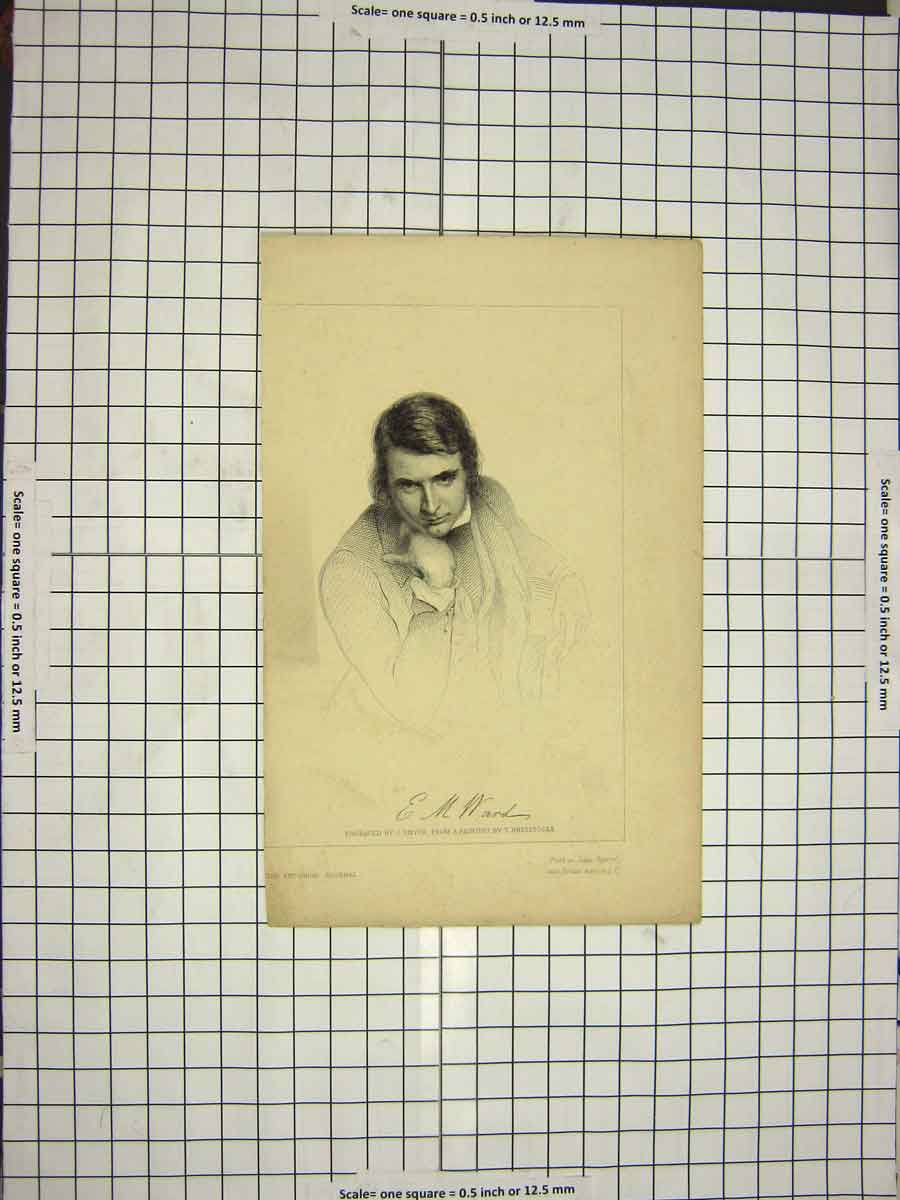 Original Old Antique Print C1790-C1900 Portrait Ward Engraving Smyth 18th