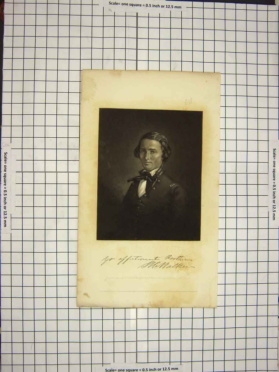 Original Old Antique Print C1790-C1900 Portrait Walker Engraving Walter 18th