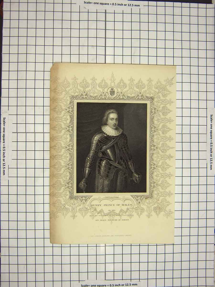 Original Old Antique Print C1790-C1900 Portrait Henry Prince Wales Finden 18th