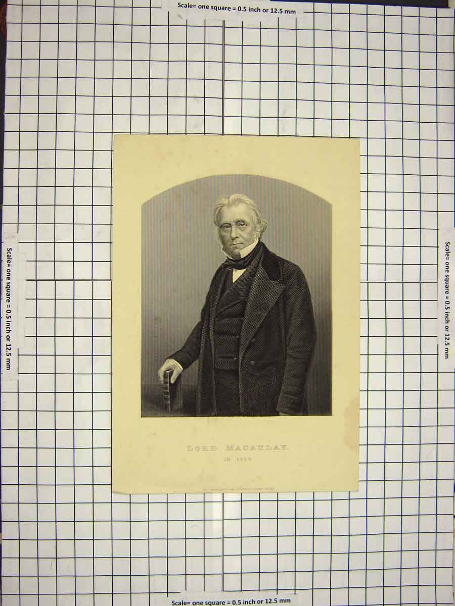 Original Old Antique Print C1790-C1900 Portrait Lord Macaulay Engraving 18th