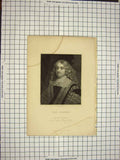 Original Old Antique Print C1790-C1900 Portrait Lord Clarendon Wagstaff 18th