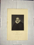 Original Old Antique Print C1790-C1900 Portrait Gevartius Engraving Rogers 18th