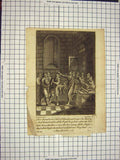 Original Old Antique Print C1790-C1900 Scene Samuel Oil King Paul 18th Century