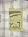 Original Old Antique Print C1790-C1900 Plan Burgh Castle Suffolk England 18th