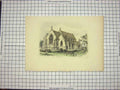 Original Old Antique Print C1790-C1900 Architecture Church Framfield Colour