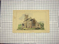 Old Antique Print C1790-C1900 Elsing Church Norfolk Architecture Colour 18th
