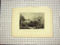 Original Old Antique Print C1790-C1900 Alps Mountains Briancon Mount Dauphin