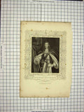 Original Old Antique Print C1790-C1900 Portrait Edward Montagu Earl Manchester