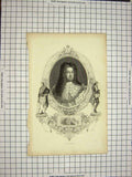 Original Old Antique Print C1790-C1900 Portrait Fulke Greville Lord Brooke 18th