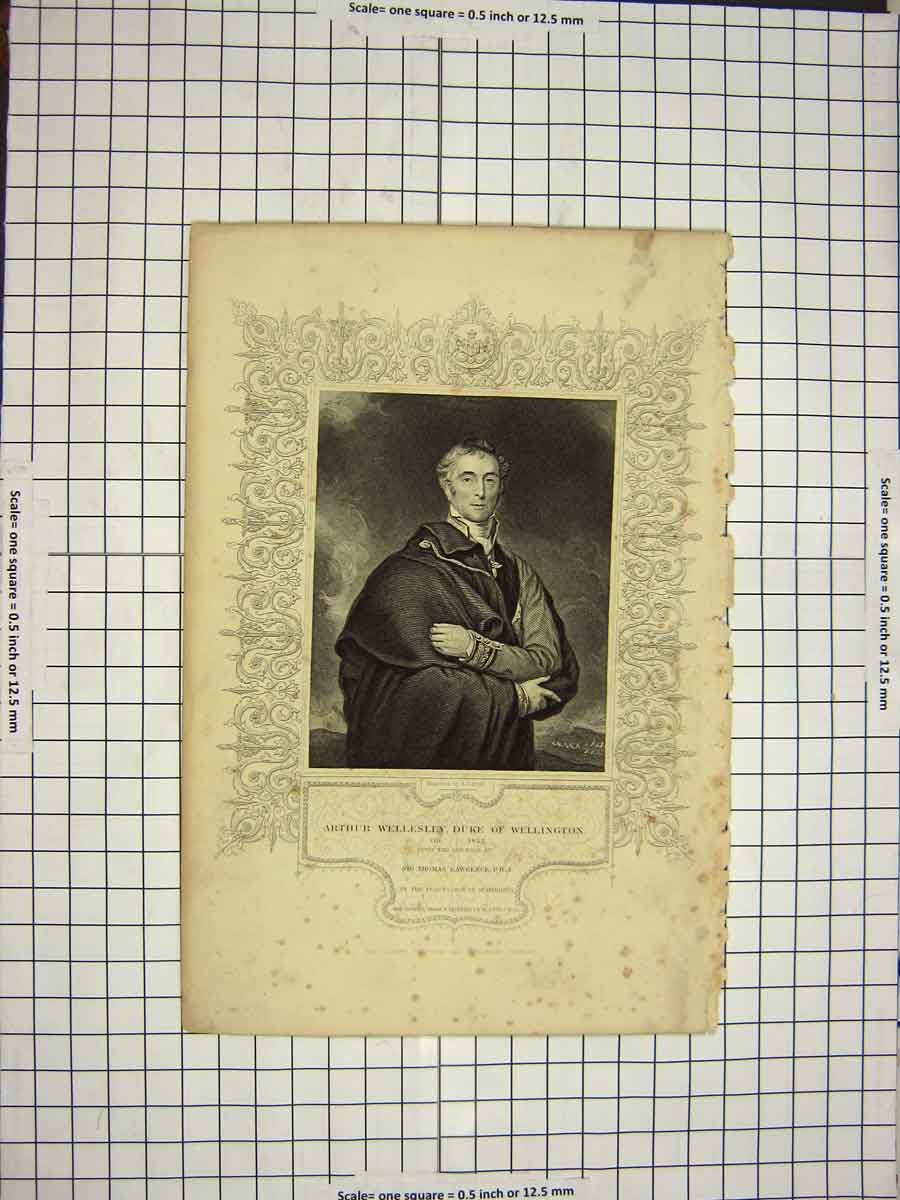 Old Antique Print C1790-C1900 Portrait Arthur Wellesley Duke Wellington 18th