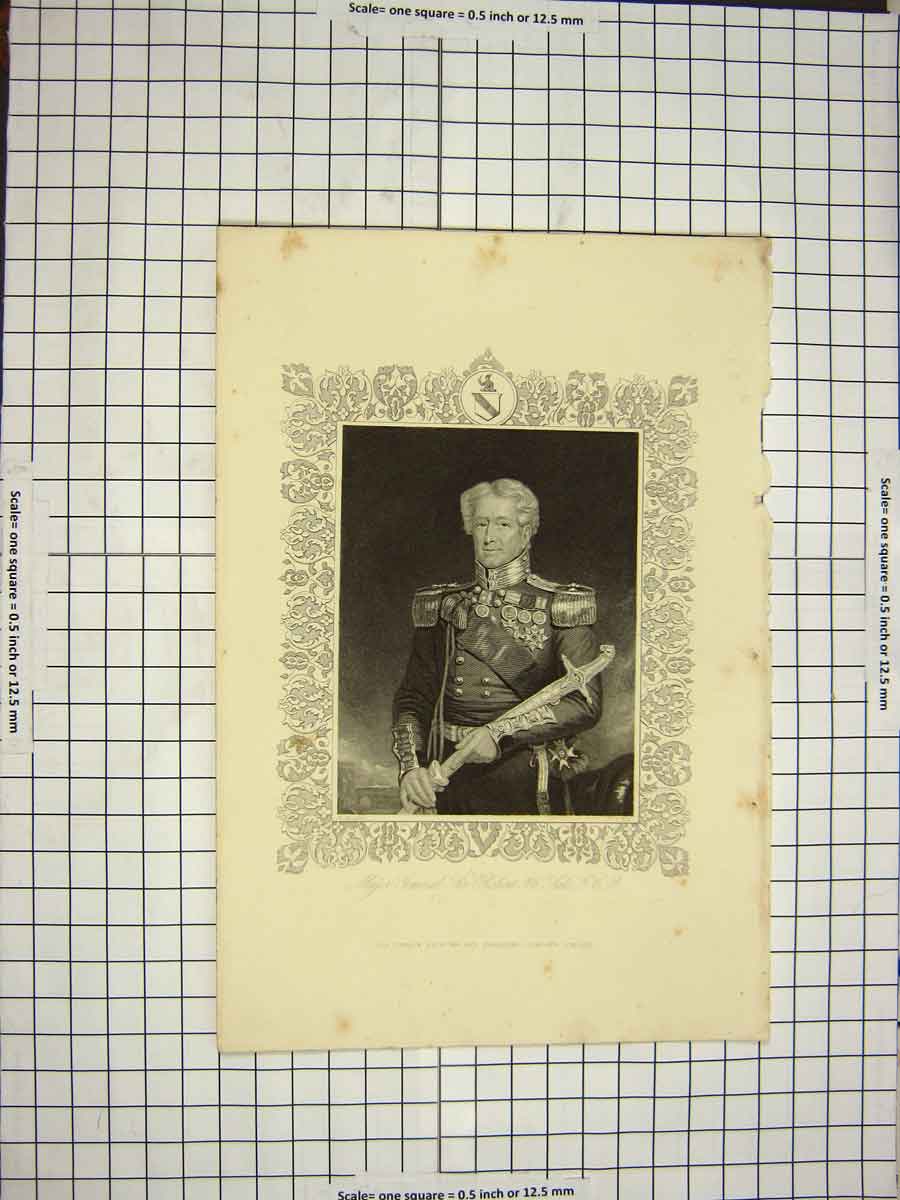 Original Old Antique Print C1790-C1900 Portrait General Robert Sale Holl 18th