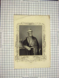 Original Old Antique Print C1790-C1900 Portrait General Beaston Engraving 18th