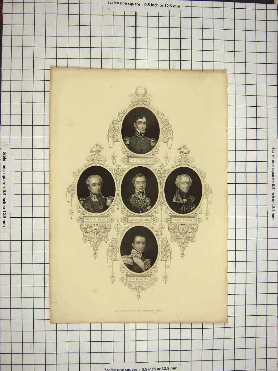 Old Antique Print C1790-C1900 Portrait Littler Hardinge Smith Gough Sale 18th