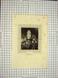 Original Old Antique Print C1790-C1900 Portrait Hannah More Lady Finden 18th