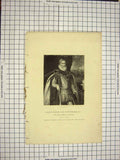 Original Old Antique Print C1790-C1900 Portrait Charles Howard Earl Nottingham