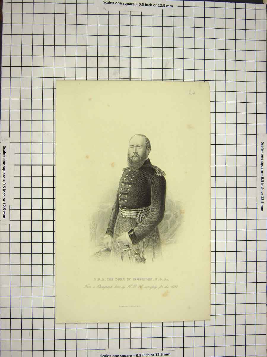 Original Old Antique Print C1790-C1900 Portrait H.R.H. Duke Cambridge 18th