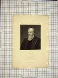 Original Old Antique Print C1790-C1900 Portrait L'Hopital Woodman 18th Century
