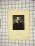 Original Old Antique Print C1790-C1900 Portrait A. Pare Holl Engraving 18th