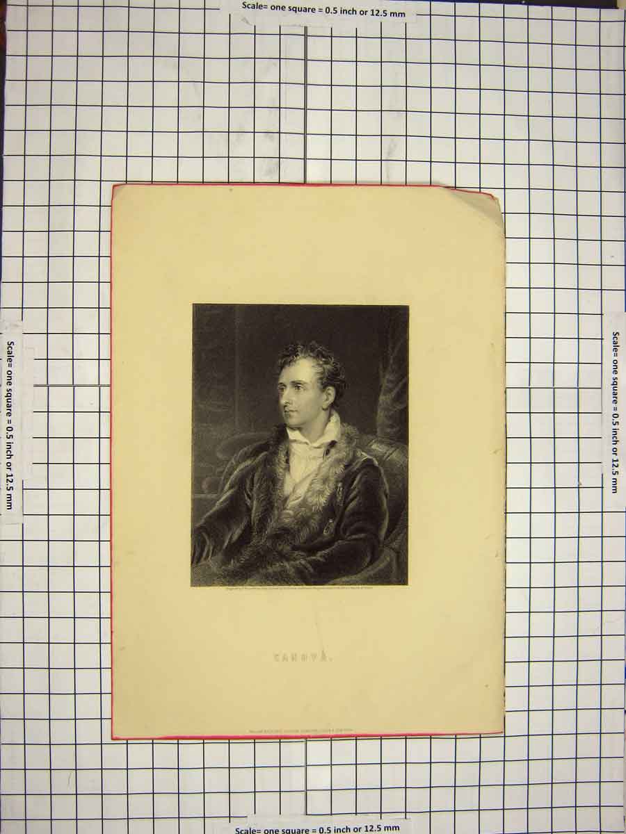 Original Old Antique Print C1790-C1900 Portrait Canova Posselwhite 18th Century