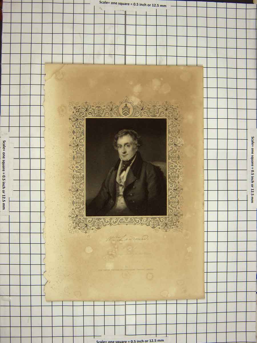 Original Old Antique Print C1790-C1900 Portrait Laurence Engraving 18th Century