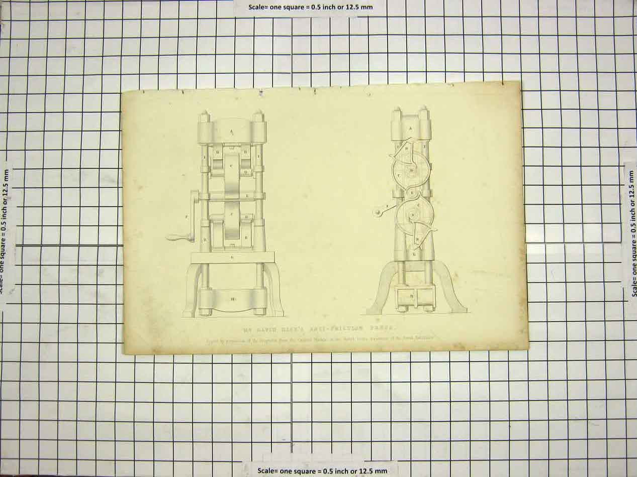 Old Antique Print C1800 Encyclopaedia Britannica Dick Anti-Friction Press 19th