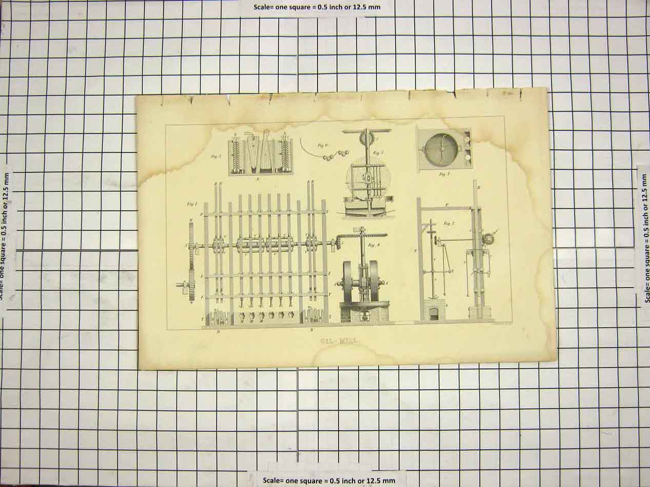 Antique Old Print Ref.588 C1800 Encyclopaedia Britannica Oil Mill Instruments