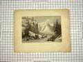 Original Old Antique Print 1844 Montmorency Waterfall Cone Quebec Canada 19th
