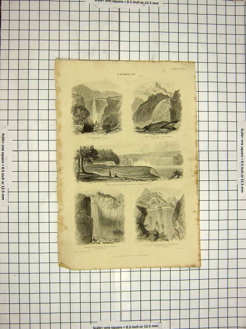 Old Antique Print C1800 Encyclopaedia Britannica Cataracts Niagara River 19th