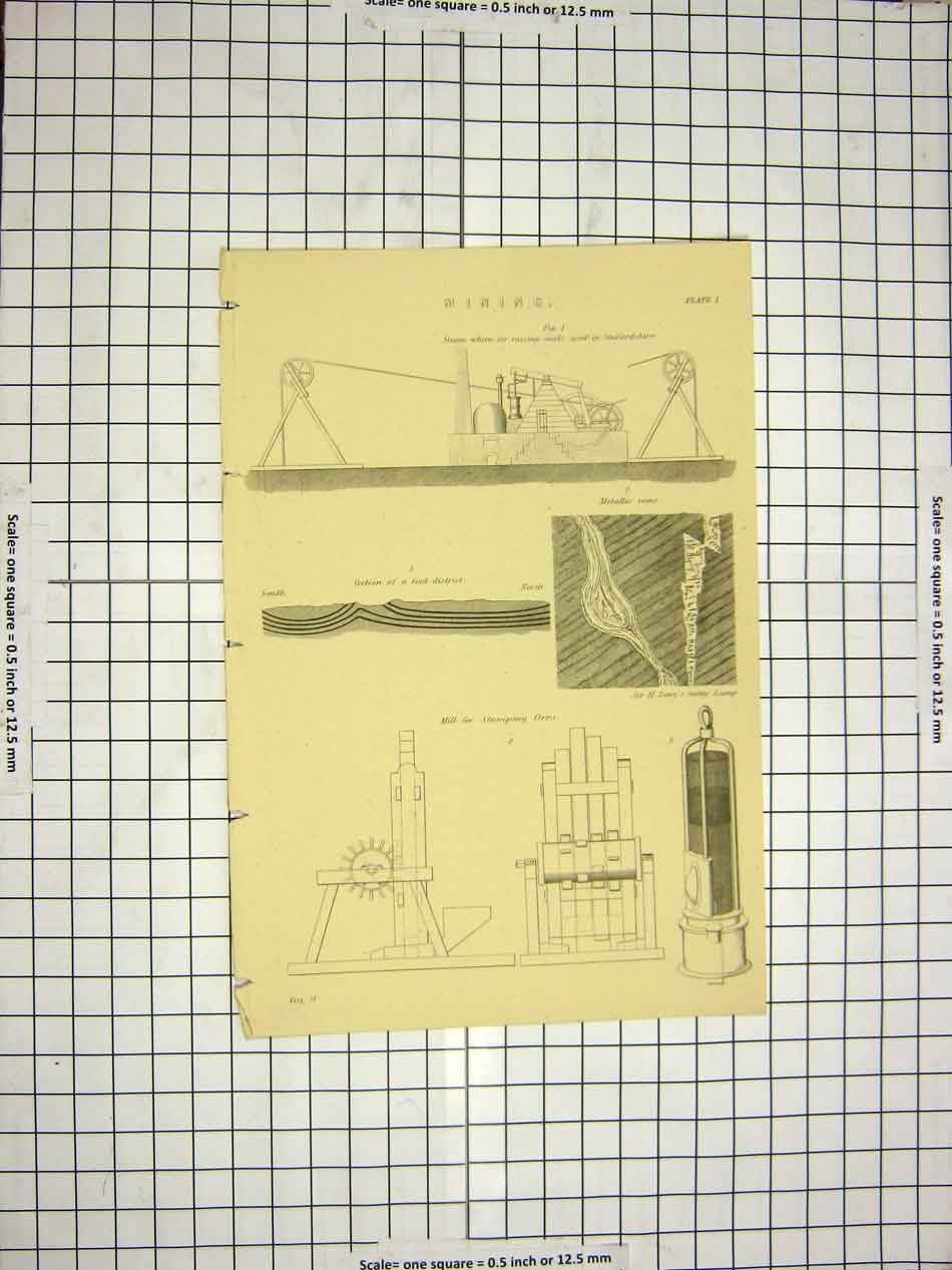 Old Antique Print C1800 Encyclopaedia Britannica Mining Steam Whim Mill 19th