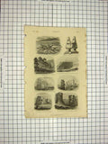 Old Antique Print C1800 Encyclopaedia Britannica Geology Shetland Dongs 19th