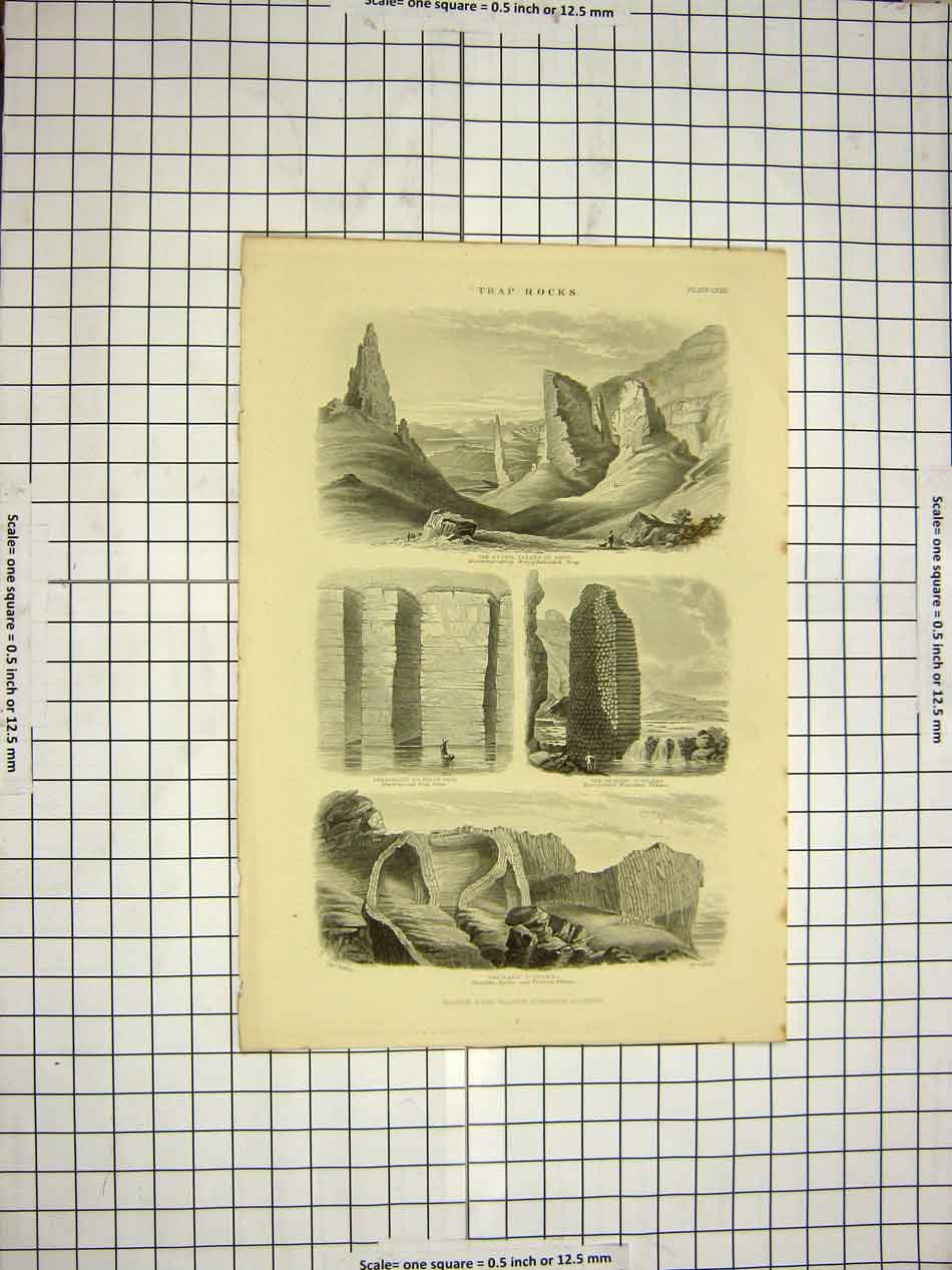 Antique Print Ref.587 C1800 Encyclopaedia Britannica Trap Rocks Skye Helena