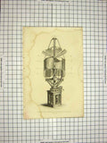 Original Old Antique Print C1800 Encyclopaedia Britannica Lighthouse Dioptric