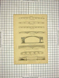 Old Antique Print C1800 Encyclopaedia Britannica Menai Suspension Bridge 19th