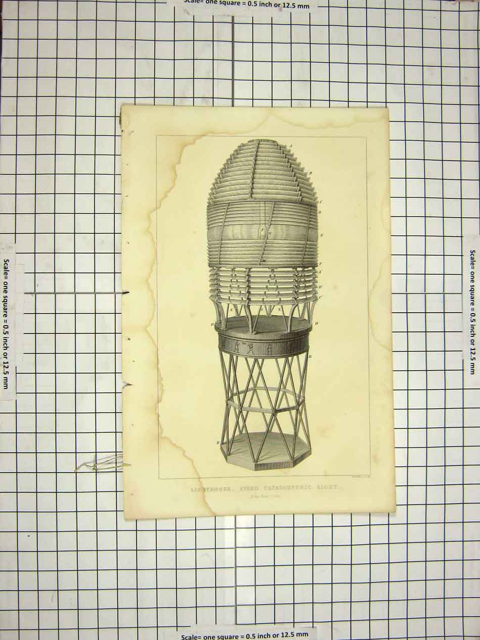 Old Antique Print C1800 Encyclopaedia Britannica Lighthouse Catadioptric 19th