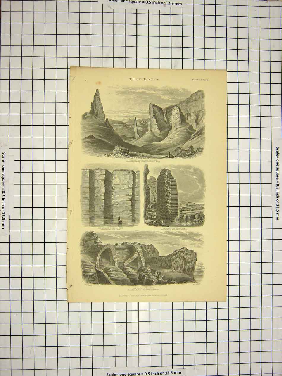 Antique Print Ref.586 C1800 Encyclopaedia Britannica Trap Rocks Skye Helena