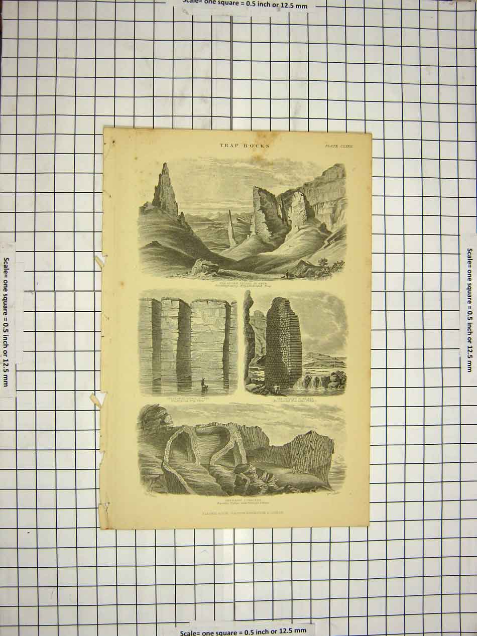Antique Print Ref.585 C1800 Encyclopaedia Britannica Trap Rocks Skye Helena