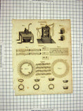 Original Old Antique Print C1800 Encyclopaedia Britannica Coining Chimes Notes