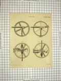 Old Antique Print C1800 Encyclopaedia Britannica Circle Shapes Instrument 19th